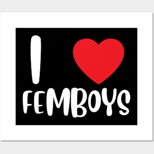 I Love Heart Femboys Yaoi Crossdressing Aesthetic Posters and Art